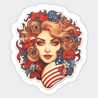 Stars, Stripes & Style - Patriotic American Design Sticker